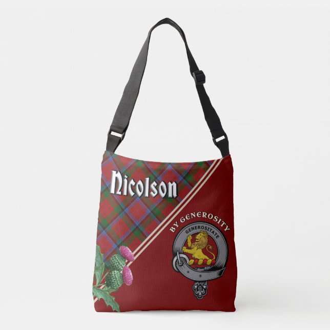 Nicolson Klan Badge & Tartan Tote Axelväska (Framsida)