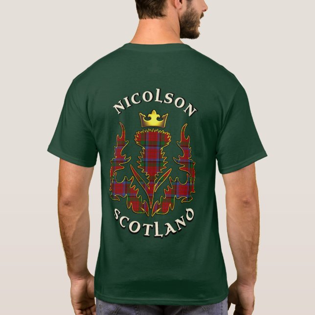 Nicolson Klan Badge & Tartan w/Motto T Shirt (Baksida)