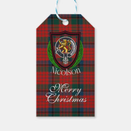 Nicolson Scottish Clan Tartan & Crest Presentetikett