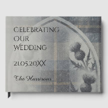 Nicolson Tartan Thistle Bröllopsgästbok