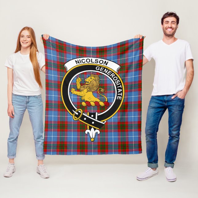 Nicolsonklanens Tartanrutiga Plaid Fleecefilt (På plats)
