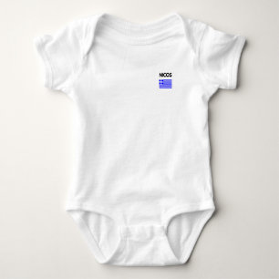 Nicos Grekiska Namn med grekisk Flagga T Shirt