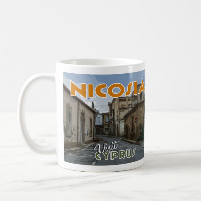 Nicosia, besök Cypern i Kärlek Kaffemugg (Vänster)