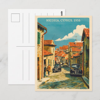 Nicosia, Cyperns huvudstad Vintage souvenirpresent Vykort
