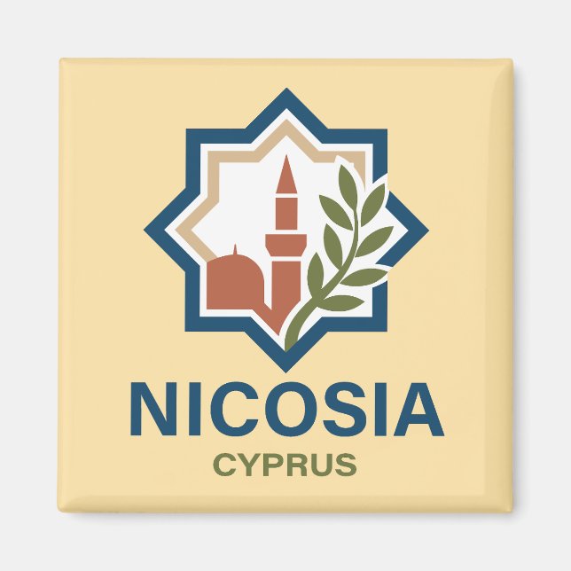 Nicosia Cyprus Mediterranean Magnet (Framsidan)