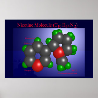 Nicotine Molecule (tryckt) Poster