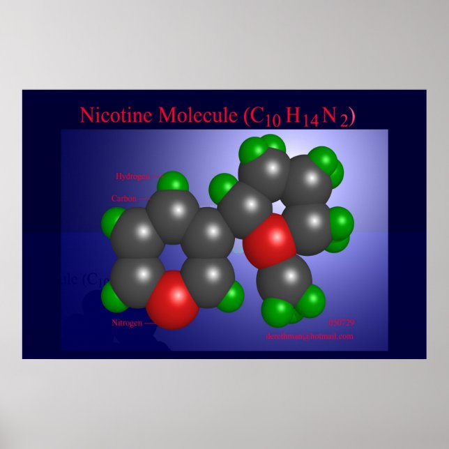 Nicotine Molecule (tryckt) Poster (Framsidan)