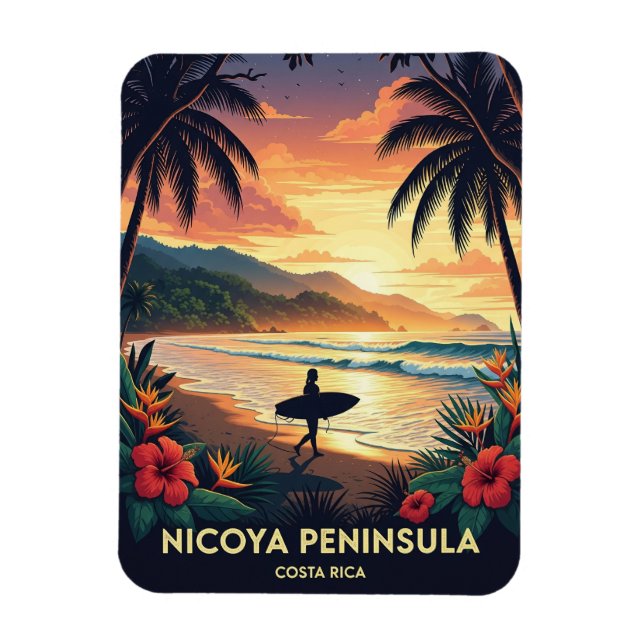 Nicoya Peninsula Costa Rica Travel Magnet (Vertikal)
