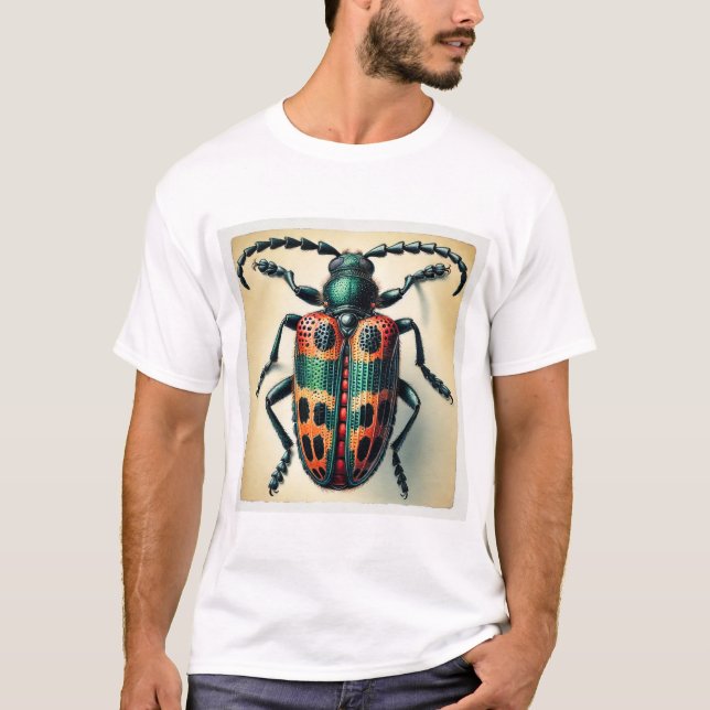 Nicrophorus Beetle 180724IREF230 - Watercolor T Shirt (Framsida)
