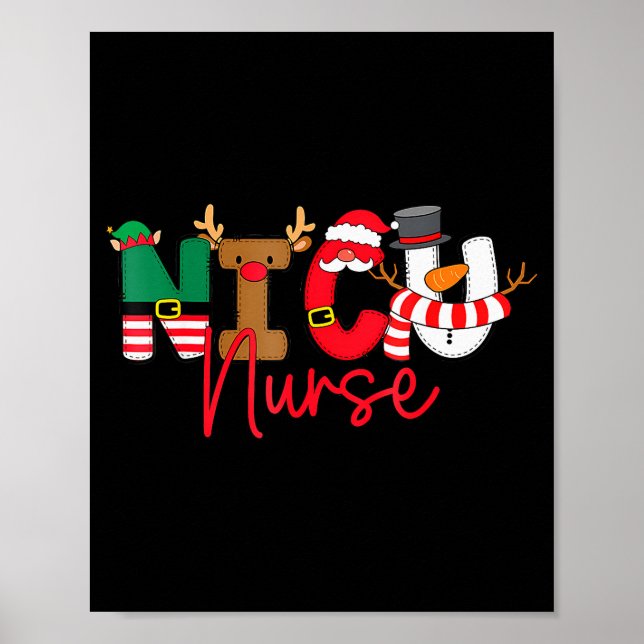 Nicu Christmas Shirt Nicu Nurse Xmas Party Nicu Nu Poster (Framsidan)