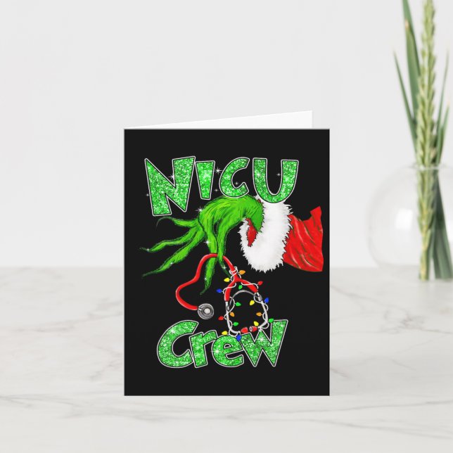 Nicu Crew Nurse God jul Stethoscope Julafton P Kort (Framsida)