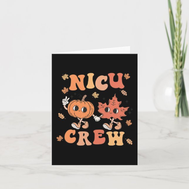 NICU Crew Pumpkin Löv Fall NICU Nurse Halloween Kort (Framsida)