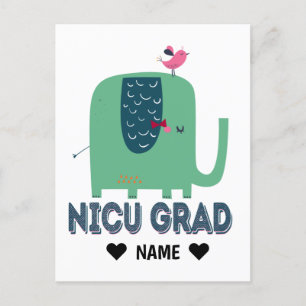 NICU Grad Elephant Vykort