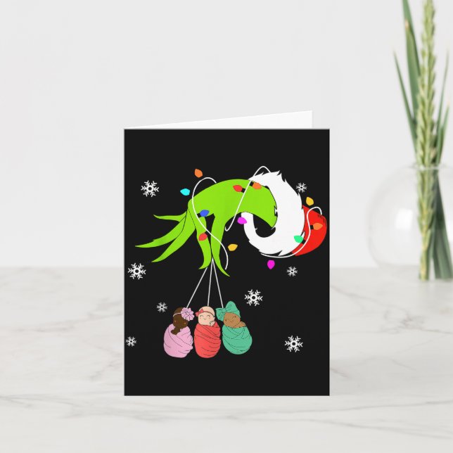 Nicu Labor Delivery Nurse Santa Christmas Xmas Paj Kort (Framsida)