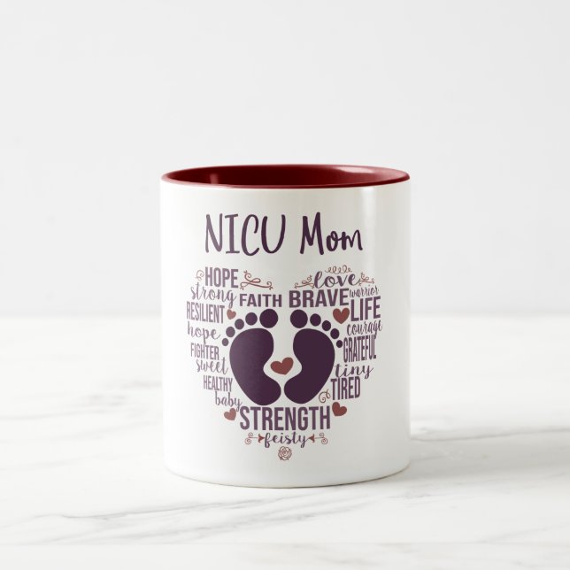 ’NICU Mamma’ Preemie eller NICU Awareness Coffee M Två-Tonad Mugg (Center)
