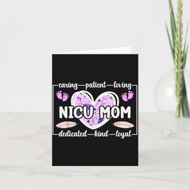 Nicu Mamma till Nicu Warrior Heart Micro Premature Kort (Framsida)