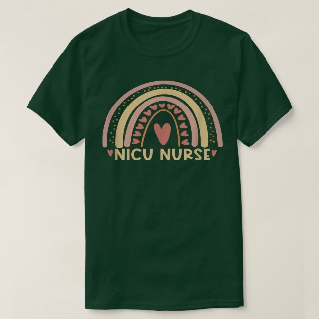 NICU Nurse Boho Rainbow Cute Nursing Student T Shirt (Design framsida)