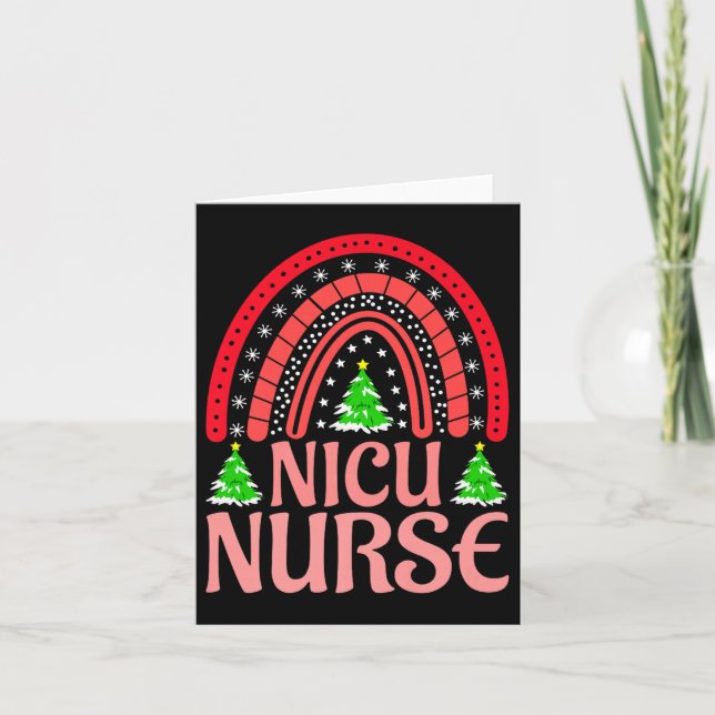 Nicu Nurse Christmas Crew Nurselife Nursing Xmas P Kort (Framsida)