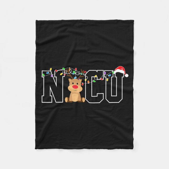Nicu Nurse Christmas Reindeer Festive Nurse Gift  Fleecefilt (Framsidan)