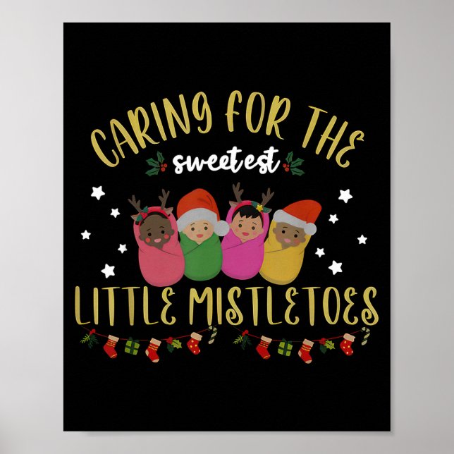 Nicu Nurse Christmas Sweetest Mistletoes Mother Ba Poster (Framsidan)