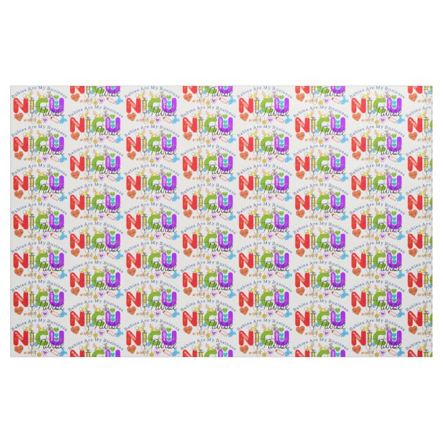 NICU Nurse Colorful Graphics  Tyg (Fat Quarter)