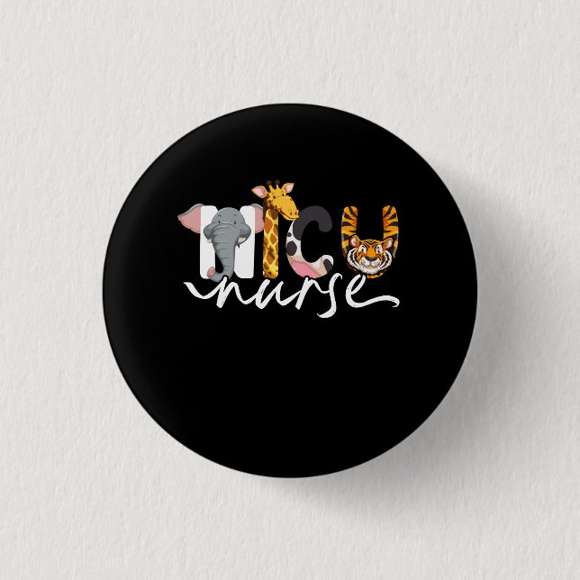 Nicu Nurse Cute Safari Baby djur Nursing Apprec Knapp (Framsida)