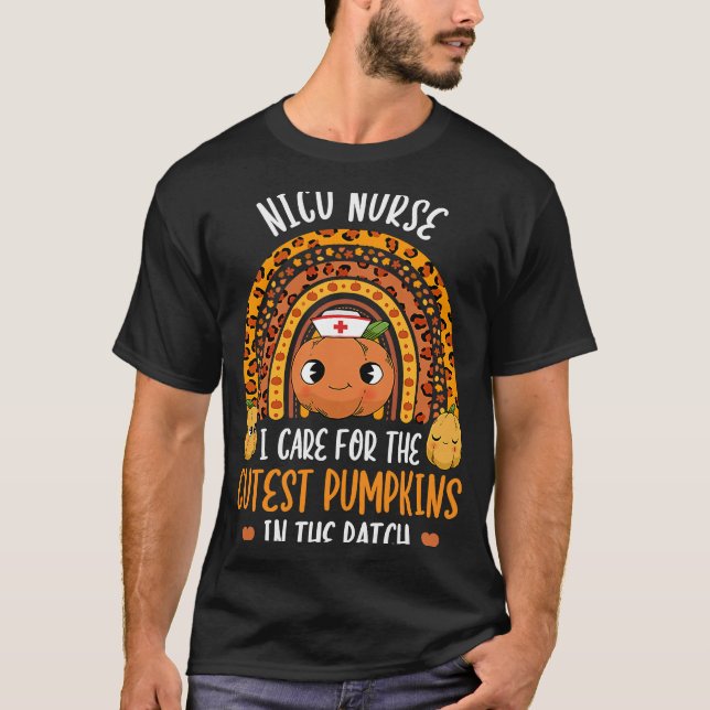 NICU Nurse Cutest Pumpkins In The Patch Rainbow Ha T Shirt (Framsida)