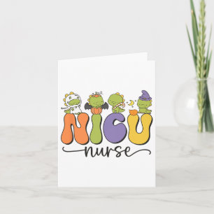 Nicu Nurse Dinosaur Halloween Pumpkin Neonatal Icu Kort