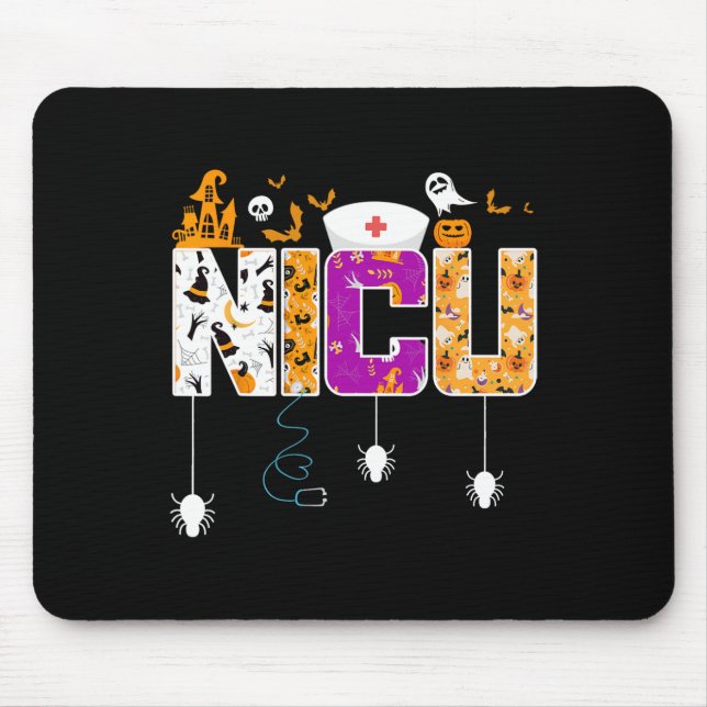 NICU Nurse Halloween Hospital Party Roligt Nursing Musmatta (Framsidan)
