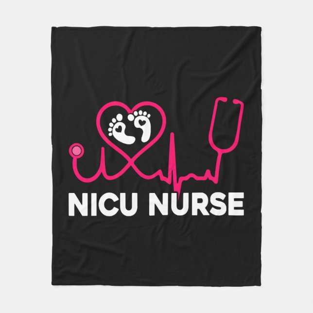 Nicu Nurse Heartslag Shirt Fleecefilt (Framsidan)