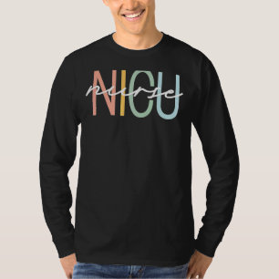 Nicu Nurse Icu Neonatal Boho Rainbow Team Tiny Hum T Shirt