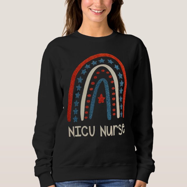 Nicu Nurse Icu Neonatal Boho Rainbow Team Tiny Hum T Shirt (Framsida)