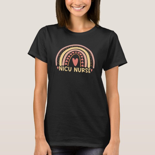 Nicu Nurse Icu Neonatal Nurse Leopard Rainbow Tiny T Shirt (Framsida)