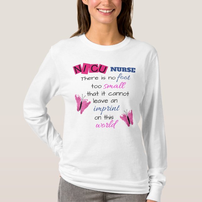 "NICU Nurse" KVINNORS LONGTÄRMADEN TSHIRT Tee Shirt (Framsida)