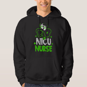 Nicu Nurse Life Stethoscope Nursing Lycklig St Pat Hoodie
