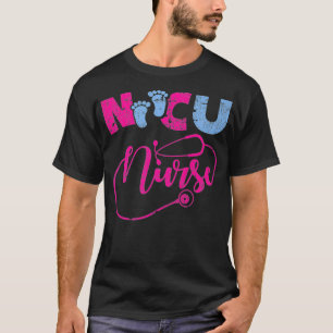 NICU Nurse Newborn Baby Nurse Rosa och Blue Graphi T Shirt
