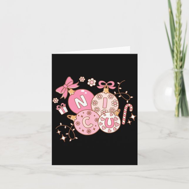 Nicu Nurse Nk Christmas Retro Neonatal Intensive C Kort (Framsida)