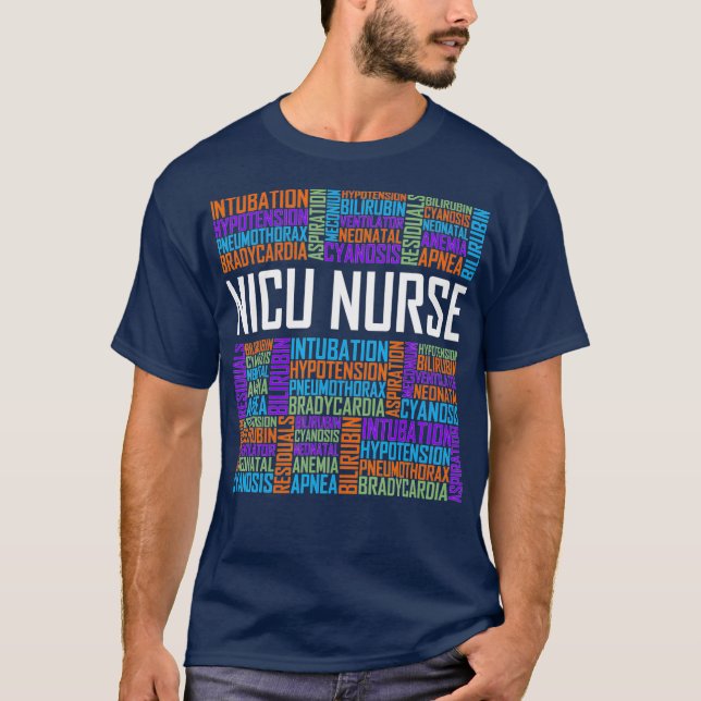NICU Nurse Ord Gift Neonatal sjuksköterskevård T Shirt (Framsida)