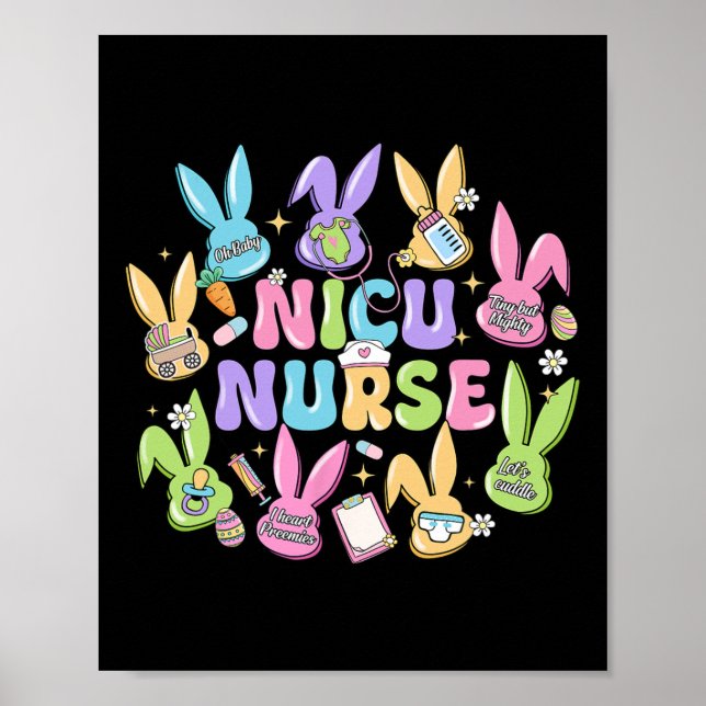 Nicu Nurse Påsk Day Neonatal Intensive Care Unit Poster (Framsidan)