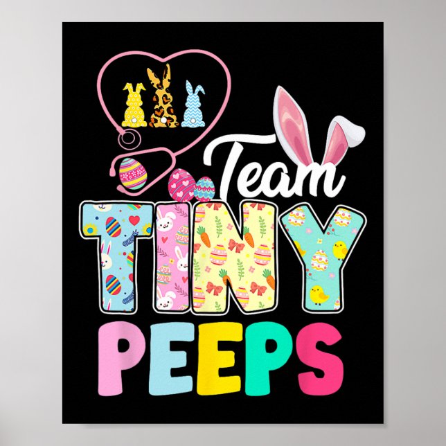 Nicu Nurse Påsk Team Tiny Humans Bunnies Stethos Poster (Framsidan)