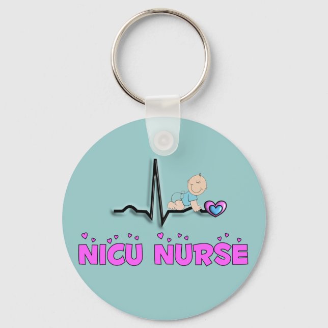 NICU Nurse QRS-design Nyckelring (Framsida)