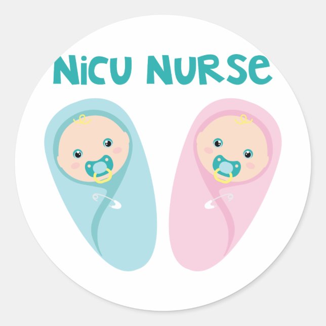 NICU Nurse Runt Klistermärke (Framsida)