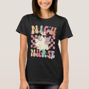Nicu Nurse Spooky Ghost Halloween Cute Nursing Cos T Shirt