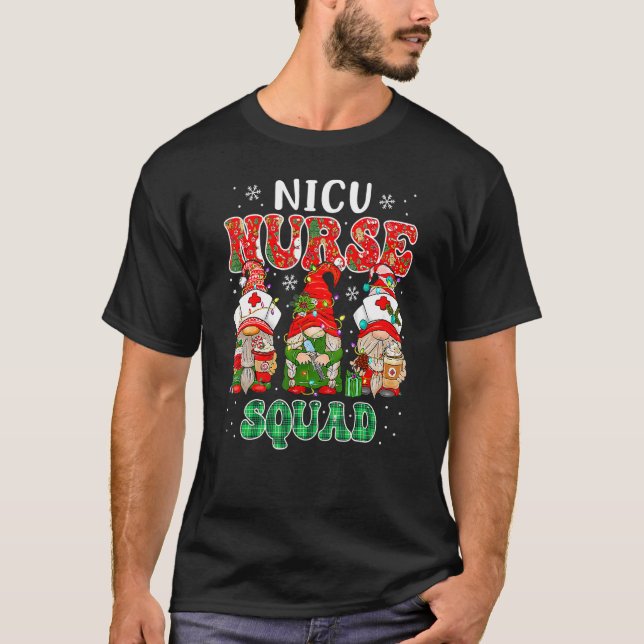 NICU Nurse Squad jul Gnomes Cute Neonatal Nu T Shirt (Framsida)