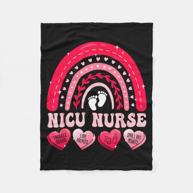 Nicu Nurse Valentines Day Rainbow Neonatal Rn Hear Fleecefilt (Framsidan)