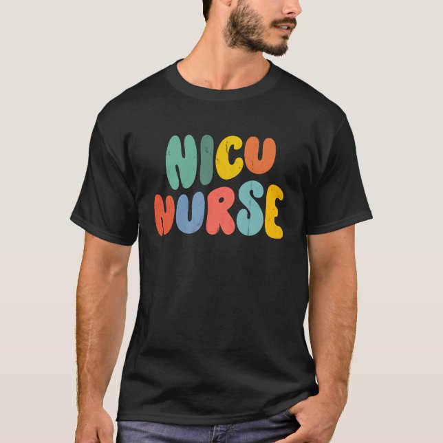 Nicu Nurse Week Groovy Appreciation Day For Women  T Shirt (Framsida)