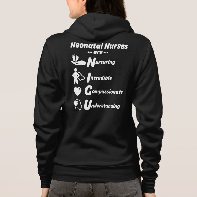 NICU NURSES är -zip up hoodie T Shirt (Baksida)