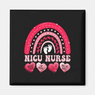 Nicu Sjuksköterska Alla Hjärtans Dag Regnbåge Neon Magnet