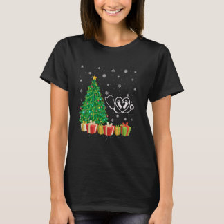NICU-sjuksköterska Xmas-träd Belysning Tomtehatt N T Shirt