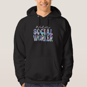 Nicu Social Worker Groovy Back to school Lärare Hoodie